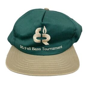 Vintage Elk Run Coal Mine Trucker Hat 90s USA Massey Energy Green Tan Otto Cap